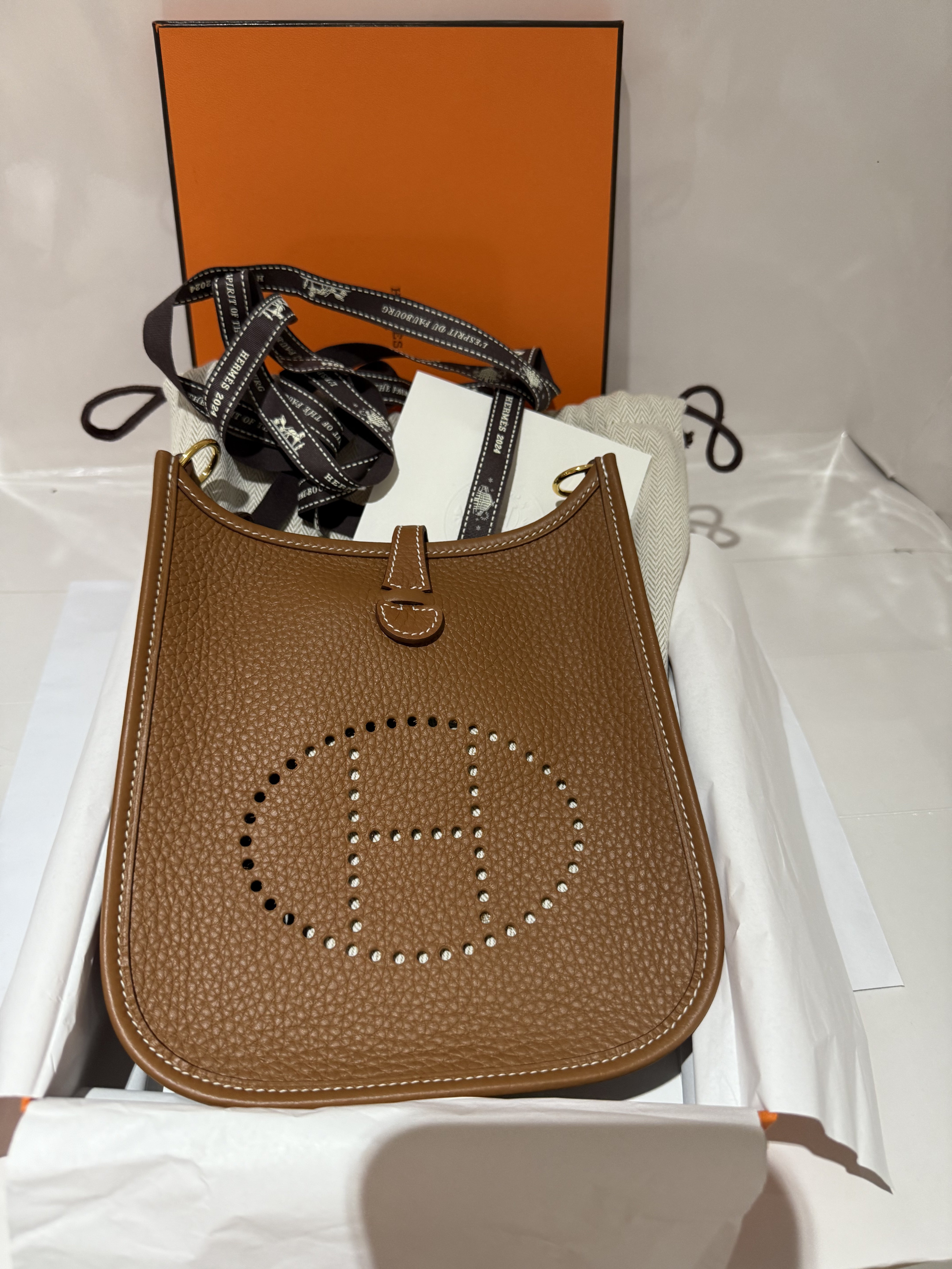 Hermes mini Evelyne 16 Gold